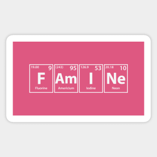 Famine (F-Am-I-Ne) Periodic Elements Spelling Sticker